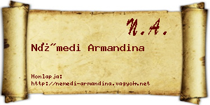 Némedi Armandina névjegykártya